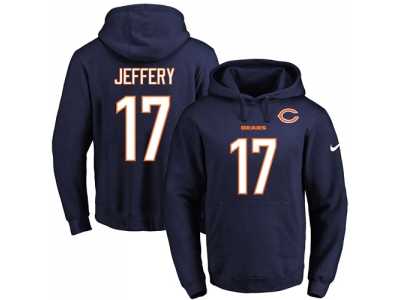 Nike Chicago Bears #17 Alshon Jeffery Navy Blue Name & Number Pullover NFL Hoodie