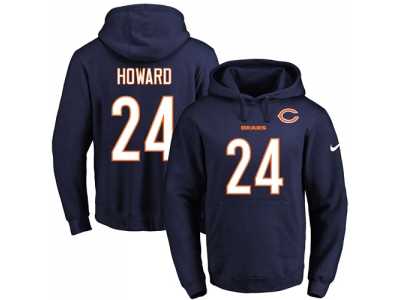 Nike Chicago Bears #24 Jordan Howard Navy Blue Name & Number Pullover NFL Hoodie