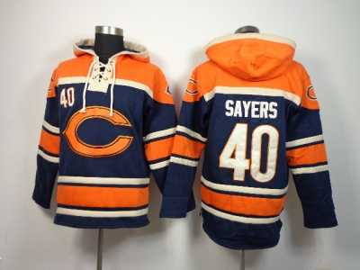 Nike Chicago Bears #40 Gale Sayers blue-Orange jerseys[pullover hooded sweatshirt]