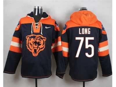 Nike Chicago Bears #75 Kyle Long Navy Blue Player Pullover Hoodie