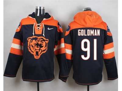 Nike Chicago Bears #91 Eddie Goldman Navy Blue Player Pullover Hoodie