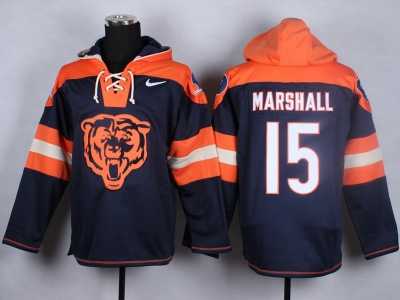 Nike chicago bears #15 brandon marshall blue jersey[pullover hooded sweatshirt]