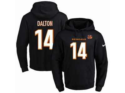 Nike Cincinnati Bengals #14 Andy Dalton Black Name & Number Pullover NFL Hoodie