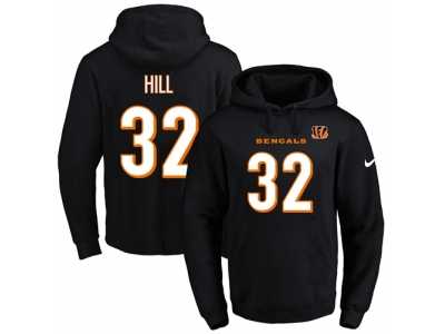 Nike Cincinnati Bengals #32 Jeremy Hill Black Name & Number Pullover NFL Hoodie