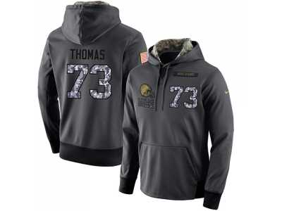 NFL Men's Nike Cleveland Browns #73 Joe Thomas Stitched Black Anthracite Salute to Service Player Performance Hoodie