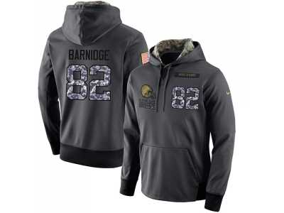 NFL Men\'s Nike Cleveland Browns #82 Gary Barnidge Stitched Black Anthracite Salute to Service Player Performance Hoodie
