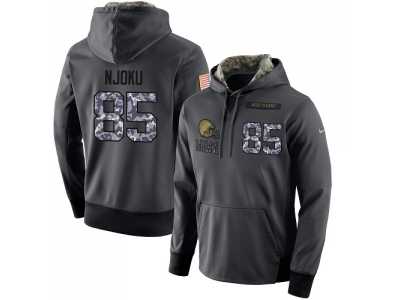 NFL Men's Nike Cleveland Browns #85 David Njoku Stitched Black Anthracite Salute to Service Player Performance Hoodie