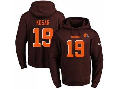 Nike Cleveland Browns #19 Bernie Kosar Brown Name & Number Pullover NFL Hoodie