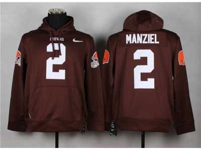 Nike Cleveland Browns #2 Johnny Manziel Brown jerseys(Pullover Hoodie)