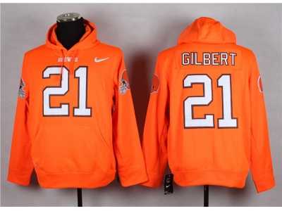 Nike Cleveland Browns #21 Justin Gilbert Orange jerseys(Pullover Hoodie)