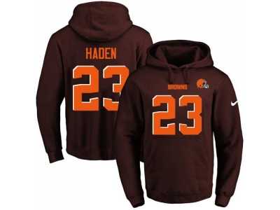 Nike Cleveland Browns #23 Joe Haden Brown Name & Number Pullover NFL Hoodie