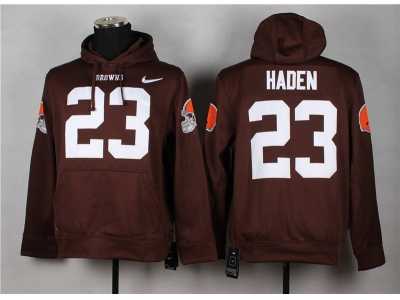 Nike Cleveland Browns #23 Joe Haden Brown jerseys(Pullover Hoodie)