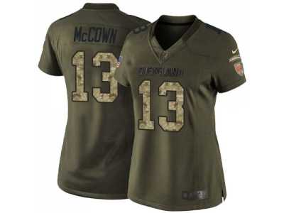 Women Nike Cleveland Browns #13 Josh McCown Green Salute to Service Jerseys