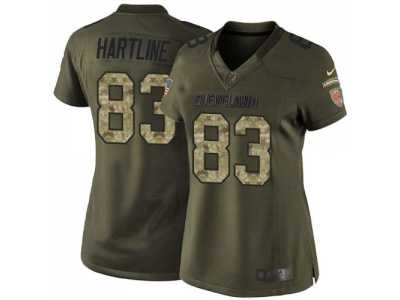 Women Nike Cleveland Browns #83 Brian Hartline Green Salute to Service Jerseys