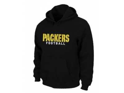Green Bay Packers font Pullover Hoodie Black