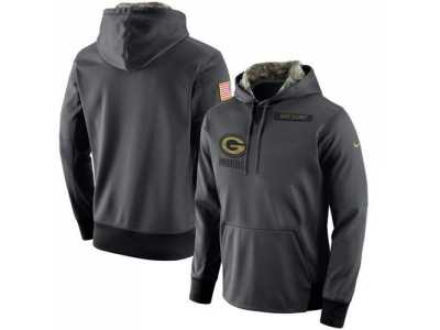 Men's Green Bay Packers Nike Anthracite Salute to Service Player Performance Hoodie