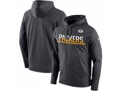 Men\'s Green Bay Packers Nike Anthracite Sideline Circuit Pullover Performance Hoodie