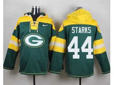 Nike Green Bay Packers #44 James Starks Green Player Pullover Hoodie
