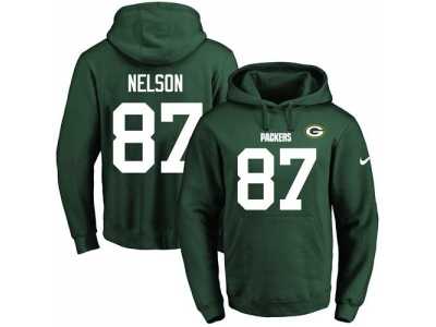 Nike Green Bay Packers #87 Jordy Nelson Green Name & Number Pullover NFL Hoodie