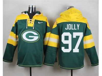 Nike Green Bay Packers #97 Johnny Jolly Green Player Pullover Hoodie