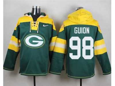 Nike Green Bay Packers #98 Letroy Guion Green Player Pullover Hoodie