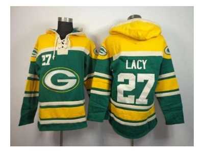 Nike nfl jerseys green bay packers #27 lacy green-yellow[pullover hooded sweatshirt]
