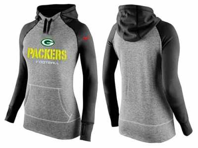 Women Nike Green Bay Packers Performance Hoodie Grey & Black