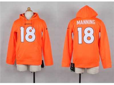 Nike Youth denver broncos #18 peyton manning orange jerseys(Pullover Hoodie)
