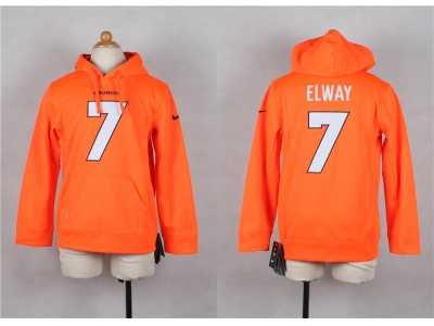 Nike Youth denver broncos #7 Elway orange jerseys(Pullover Hoodie)