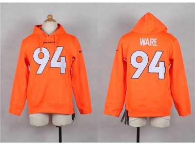 Nike Youth denver broncos #94 ware orange jerseys(Pullover Hoodie)