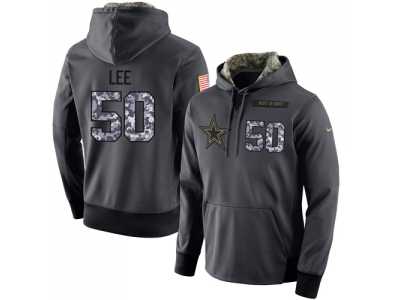 NFL Men's Nike Dallas Cowboys #50 Sean Lee Stitched Black Anthracite Salute to Service Player Performance Hoodie