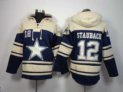 Nike Dallas Cowboys #12 R Staubach blue-white jerseys[pullover hooded sweatshirt]