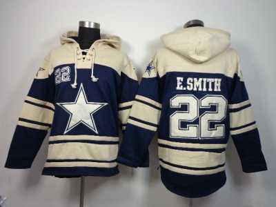 Nike Dallas Cowboys #22 Emmitt Smith blue-white jerseys[pullover hooded sweatshirt]