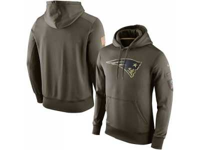 Men''s New England Patriots Nike Olive Salute To Service KO Performance Hoodie