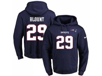 Nike New England Patriots #29 LeGarrette Blount Navy Blue Name & Number Pullover NFL Hoodie
