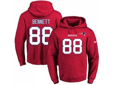 Nike New England Patriots #88 Martellus Bennett Red Name & Number Pullover NFL Hoodie