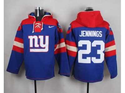 Nike New York Giants #23 Rashad Jennings Royal Blue Player Pullover NFL Hoodie