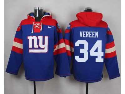 Nike New York Giants #34 Shane Vereen Royal Blue Player Pullover NFL Hoodie