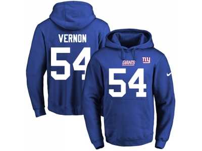 Nike New York Giants #54 Olivier Vernon Royal Blue Name & Number Pullover NFL Hoodie