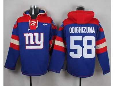 Nike New York Giants #58 Owa Odighizuwa Royal Blue Player Pullover NFL Hoodie