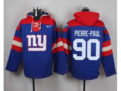 Nike New York Giants #90 Jason Pierre-Paul Royal Blue Player Pullover NFL Hoodie