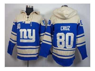 Nike nfl jerseys new york giants #80 cruz blue-cream[pullover hooded sweatshirt]