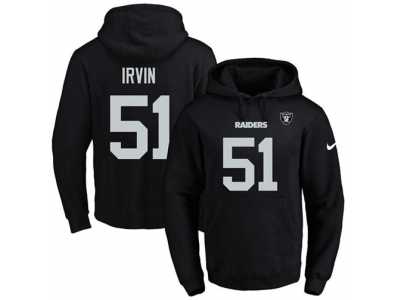 Nike Oakland Raiders #51 Bruce Irvin Black Name & Number Pullover NFL Hoodie