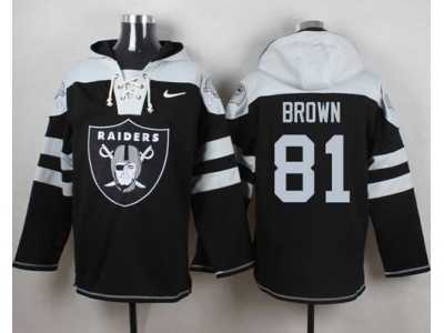 Nike Oakland Raiders #81 Tim Brown Black Player Pullover Hoodie