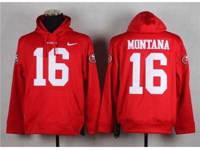 Nike San Francisco 49ers #16 Joe Montana Red jerseys(Pullover Hoodie)