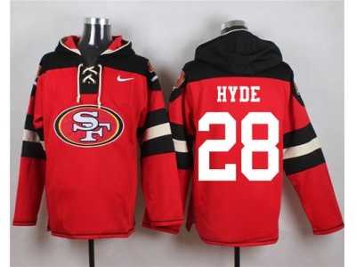 Nike San Francisco 49ers #28 Carlos Hyde Red Player Pullover Hoodie