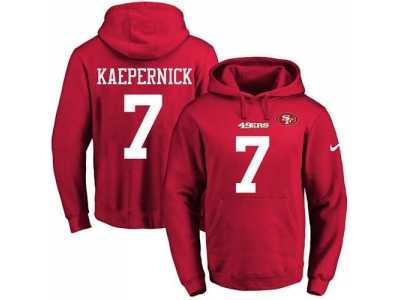 Nike San Francisco 49ers #7 Colin Kaepernick Red Name & Number Pullover NFL Hoodie