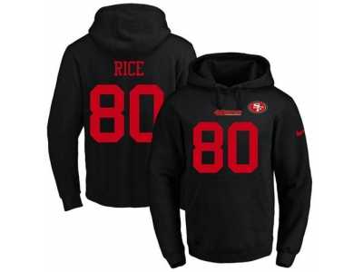Nike San Francisco 49ers #80 Jerry Rice Black Name & Number Pullover NFL Hoodie