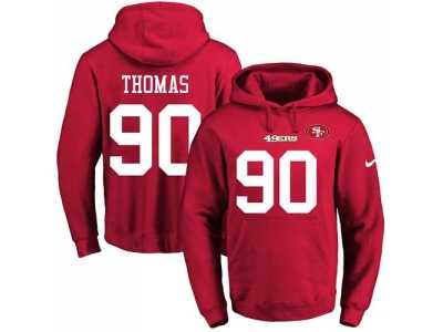 Nike San Francisco 49ers #90 Solomon Thomas Red Name & Number Pullover NFL Hoodie