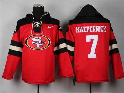 Nike san francisco 49ers #7 colin kaepernick red-bkack[pullover hooded sweatshirt]